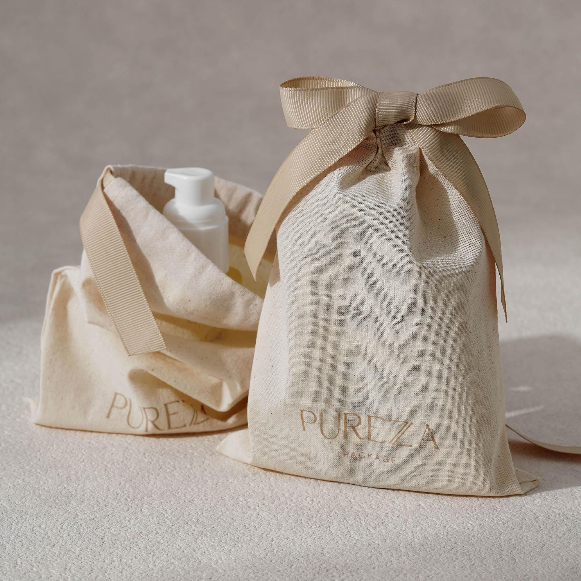 Luxury Skincare Packaging - Pochette à cordon en coton naturel