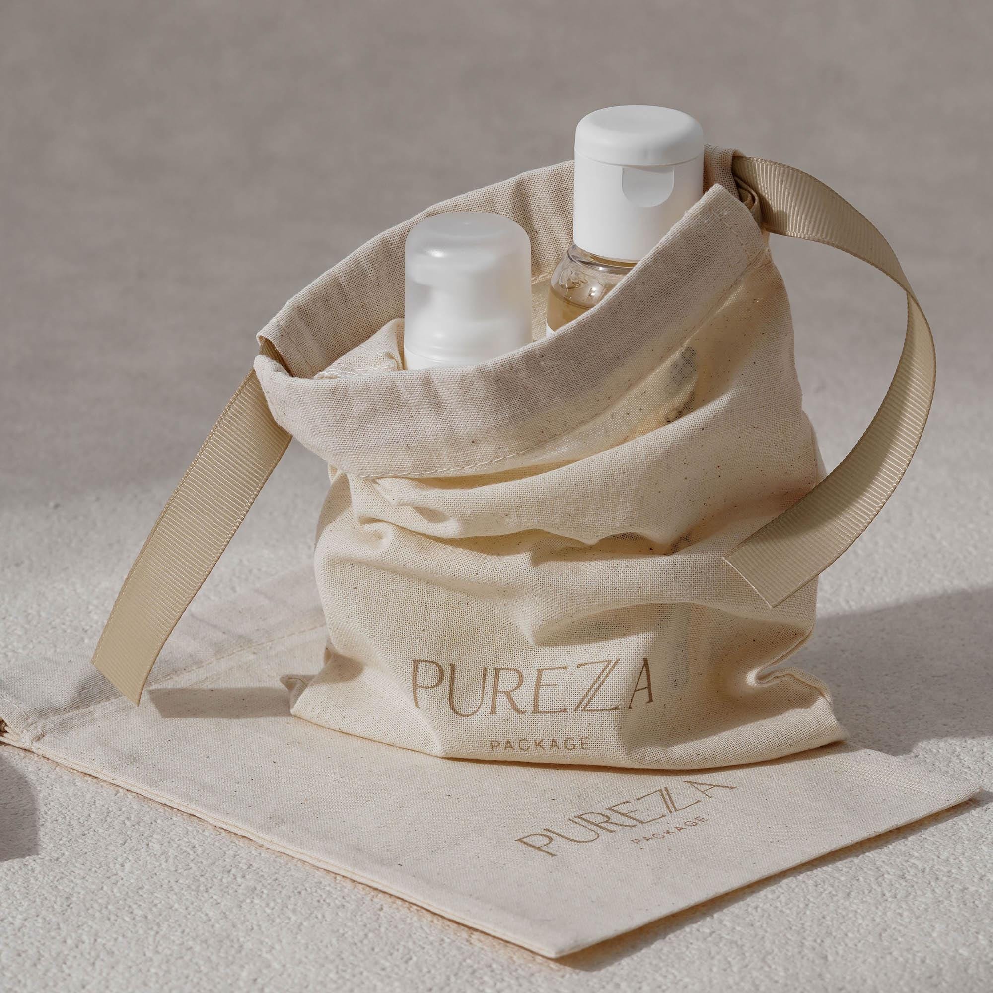 Pochette à cordon en coton nat - Luxury Skincare Packaging avis et prix